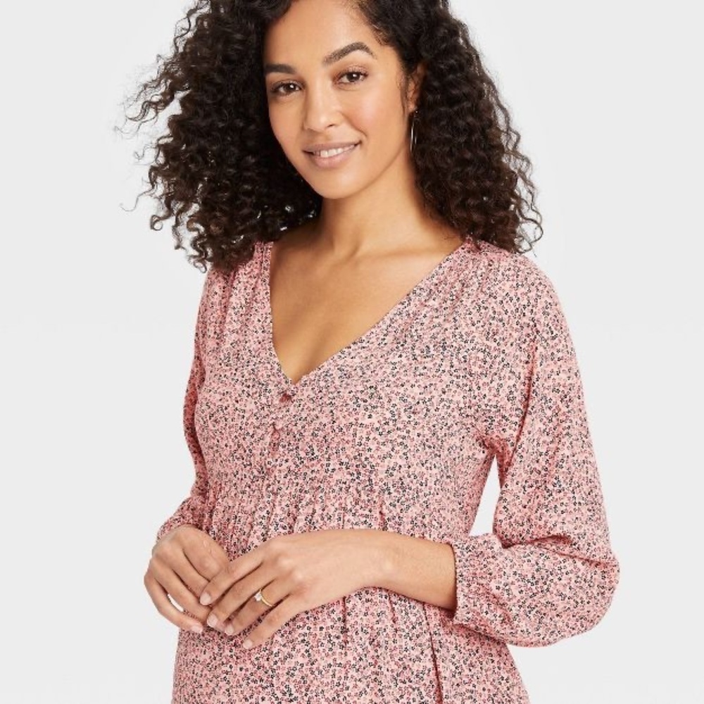 The Nines by HATCH x target Long Sleeve Maternity Dress Floral